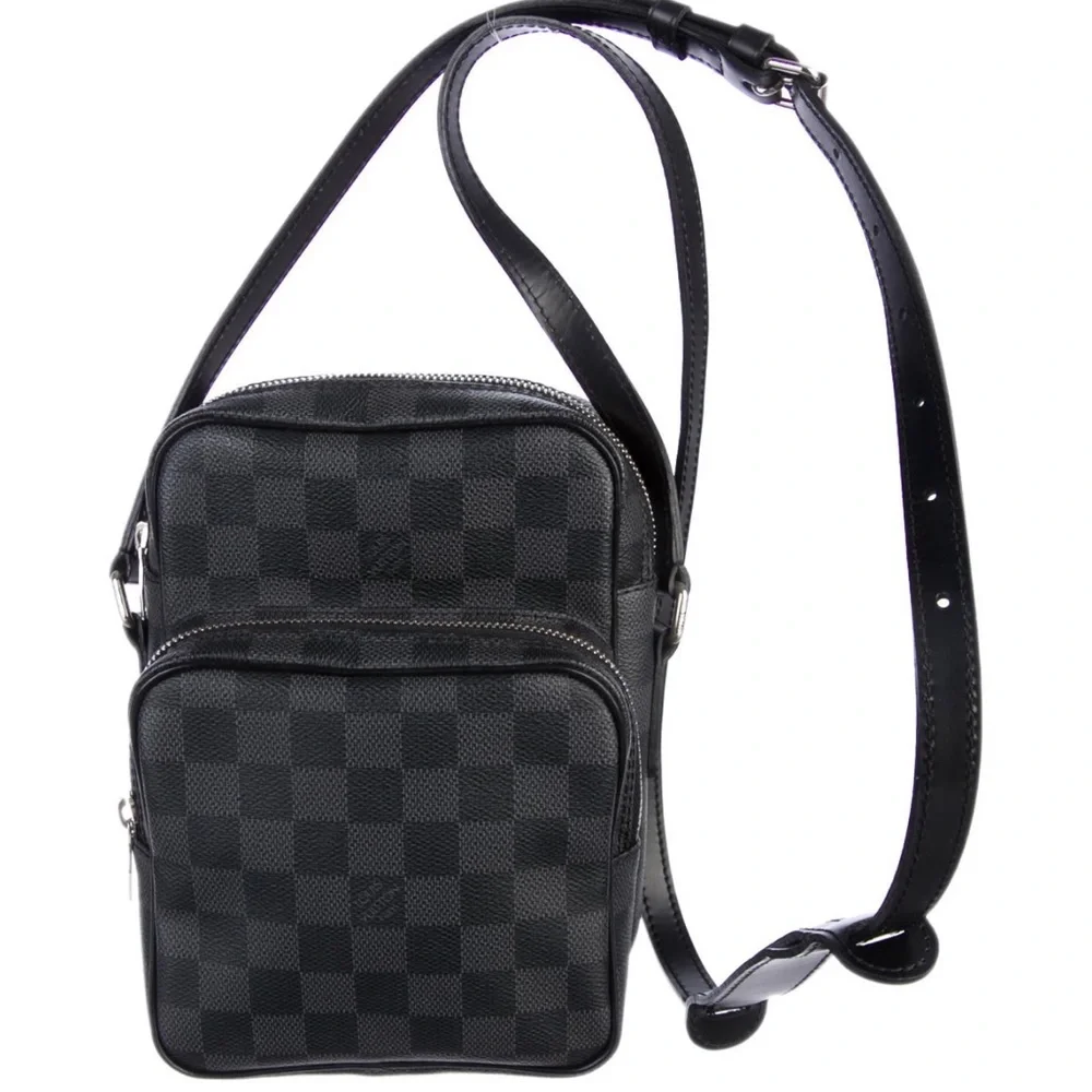 LOUIS VUITTON Damier Graphite Amazone Crossbody with Palladium Accents